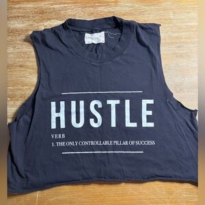 HTFU Black Hustle Graphic Tank Top- Cropped‎ Women’s size S